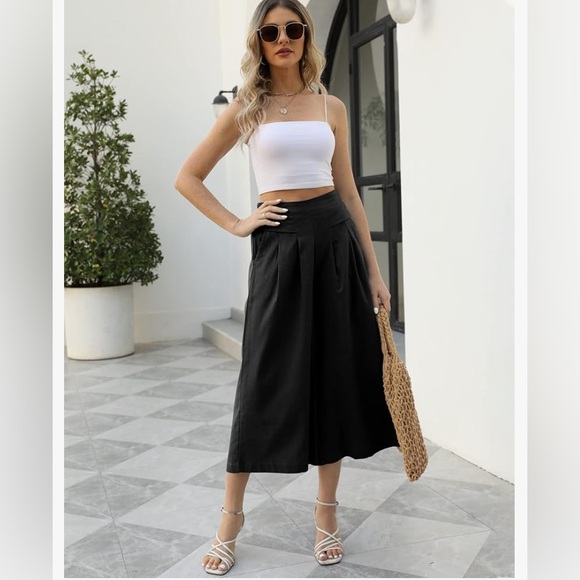 Wide leg, palazzo black culotte pant label size 10, fits like 6/8 OUTBACK RED - Picture 7 of 9